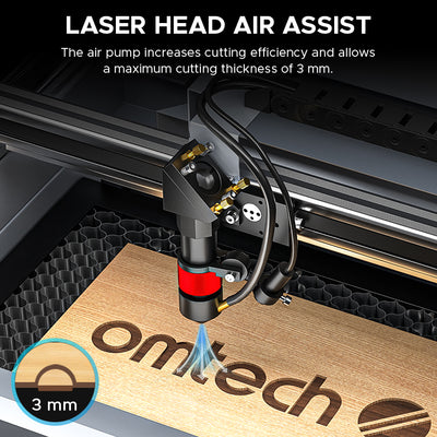 OMTech k40+ desktop CO2 laser cutter