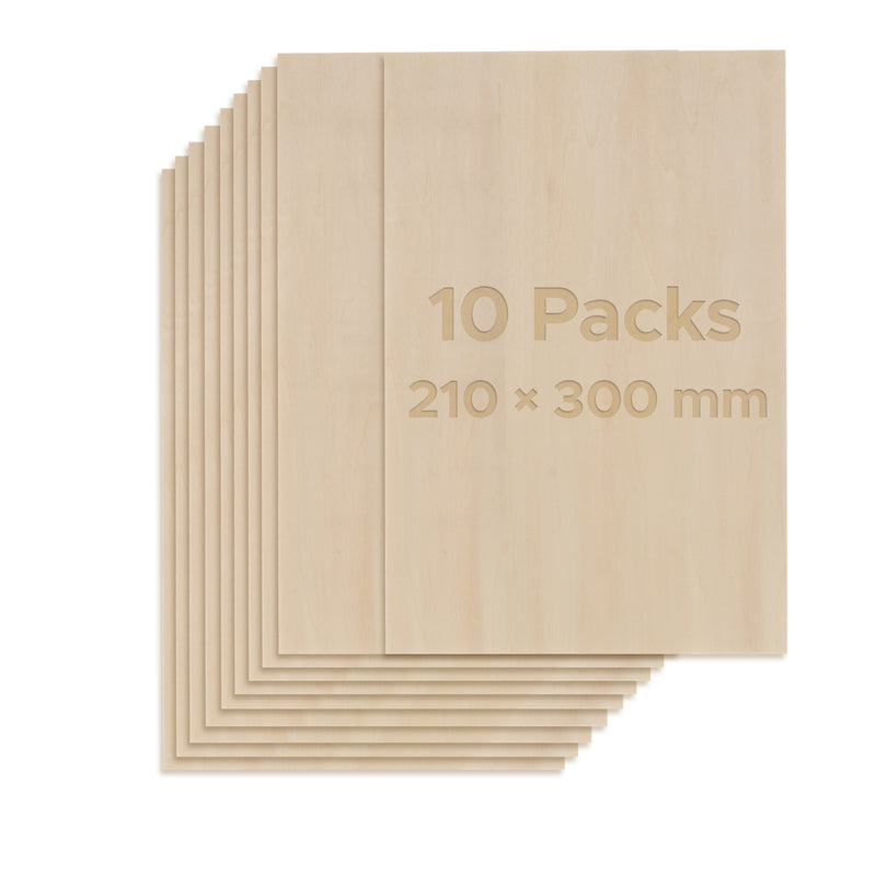 10pcs Birchwood Plywood Sheets for Laser Engraving & Cutting