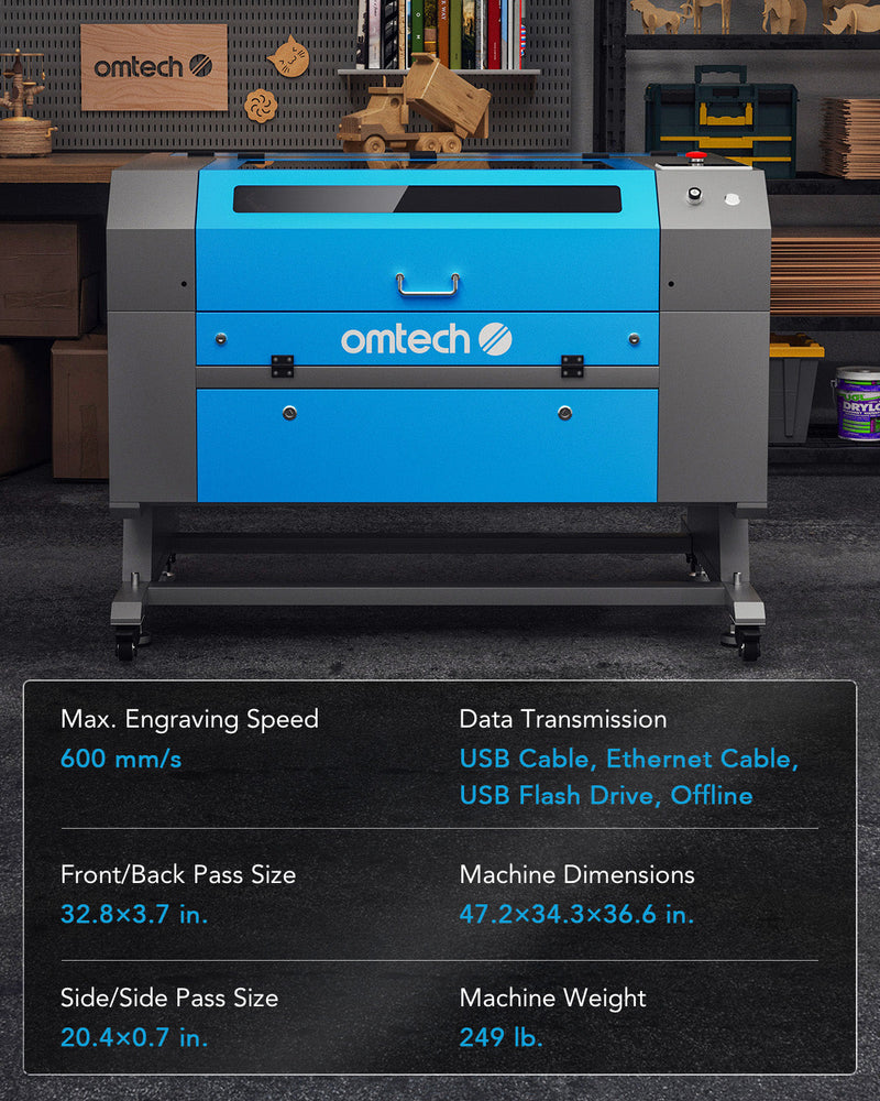 OMTech CO2 Laser Engraver 60W 20"x28" Laser Engraving Cutting Etching Machine