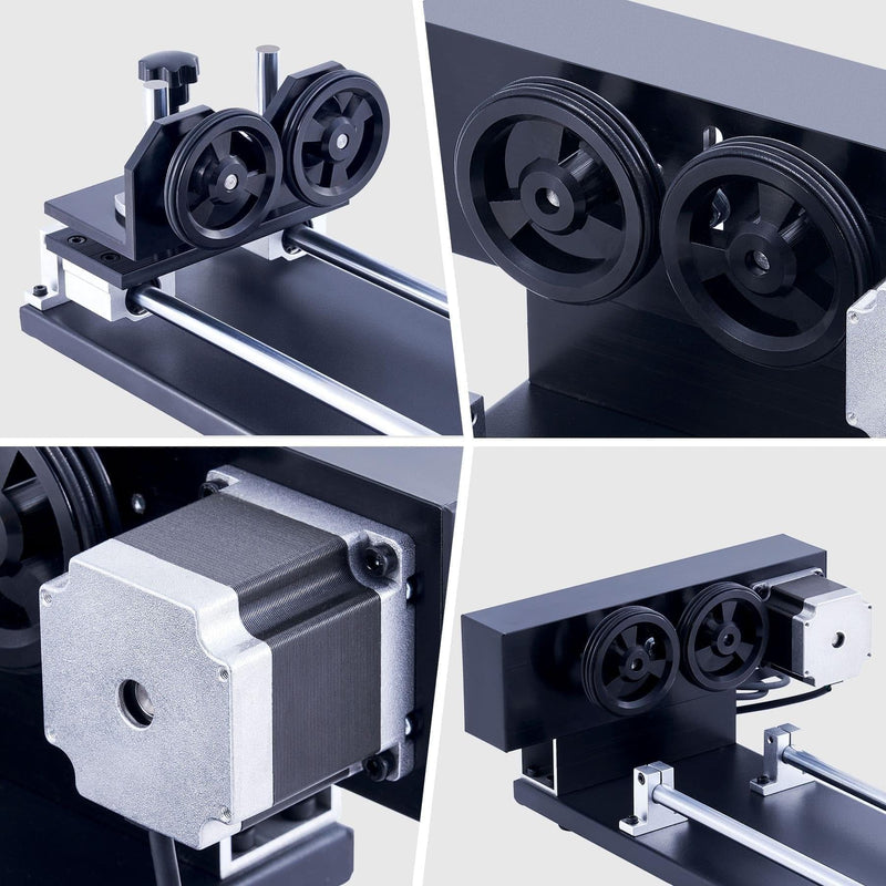 4-WHEEL ROTARY AXIS WITH 360 DEGREE ROTATION FOR 50W AND UP CO2 LASER ENGRAVER CUTTING MACHINE